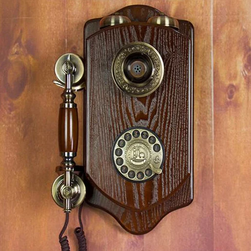 Ретро настенный телефон проводной телефон стационарный антикварный для дома гостиничный салон из дерева telefonos fijos antiguo