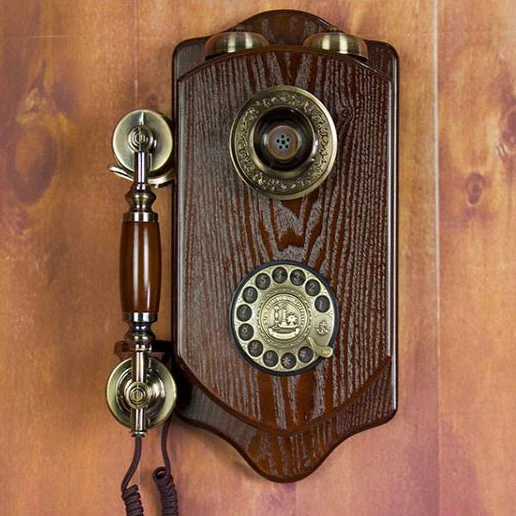 

retro Wall Mounted Telephone Corded Phone Landline Antique For Home Hotel saloon parlour made of wood telefonos fijos antiguo