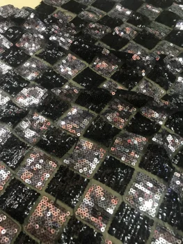 

Sat-6.3409 Hot selling african sequins lace fabric tessel fringel embroidered tulle mesh lace fabric