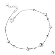 Стерлинговое Серебро 925 пробы, модные женские ножные браслеты с маленькой звездой, ювелирные изделия,, Прямая поставка, Женский ножной браслет, подарок на день рождения, лето