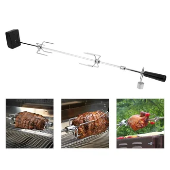 

Two-Section Electric Grill 110cm Stainless Steel Roasting BBQ Grill Sticks Fork Roaster Rack Barbecue Grilling Accessories Tools