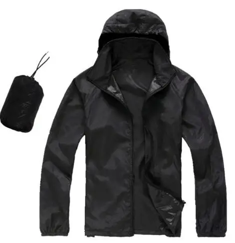 Fecocozy одежда для рыбалки на открытом воздухе устойчивая к ультрафиолетовому излучению Водонепроницаемая походная куртка для кемпинга дышащая быстросохнущая куртка для бега - Цвет: Черный