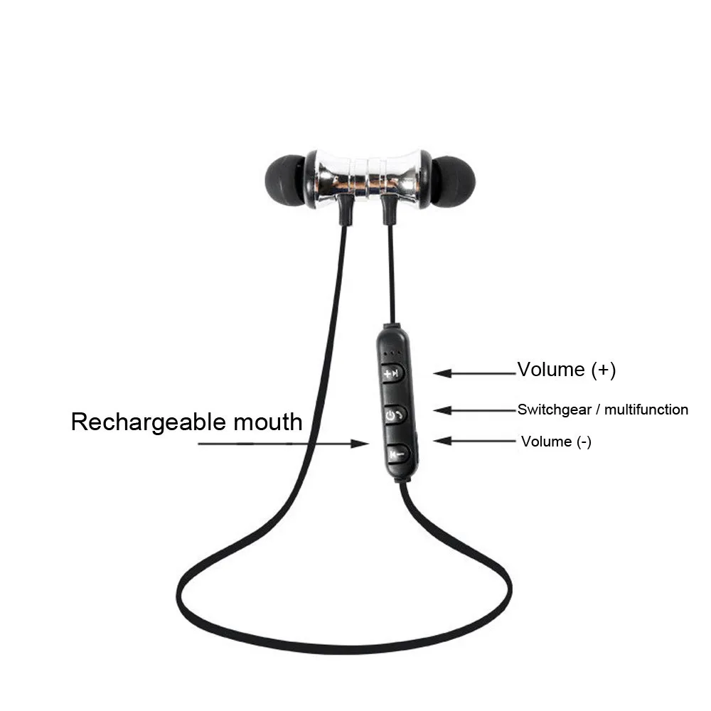 Bluetooth стерео наушники Беспроводная Магнитная гарнитура вкладыши бас громкой