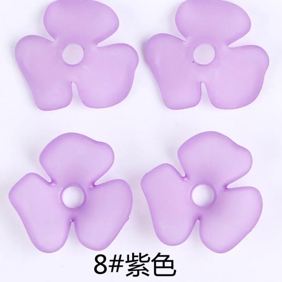 Модные DIY акриловые цветочные бусины, головной убор цветочные аксессуары Бусины 22 мм 50 штук y1034 - Цвет: purple