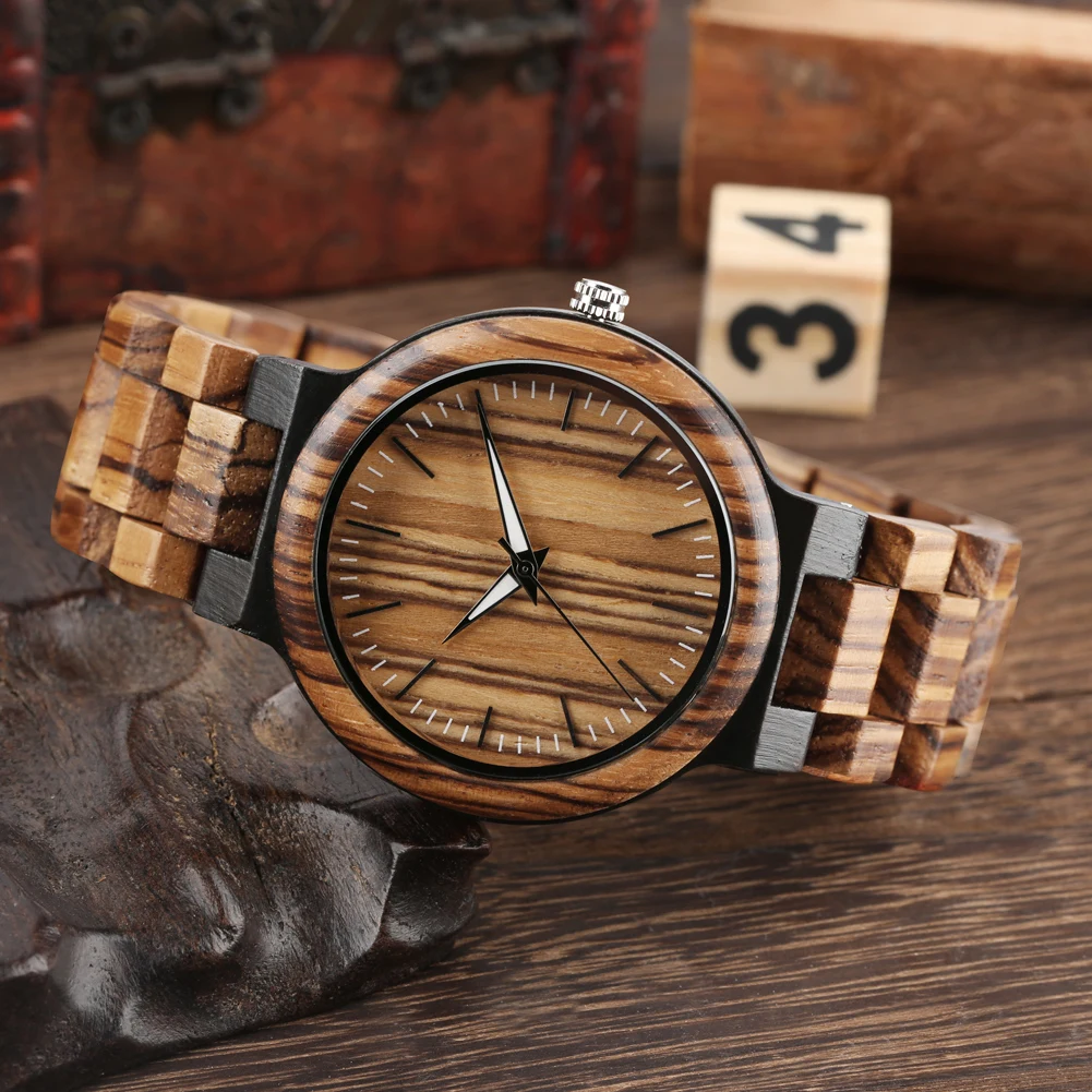 Wood Watch Leather Band Strap Full Wood Watches