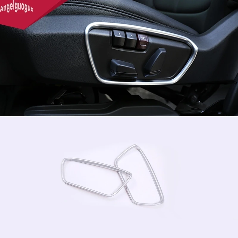 2 pcs For BMW X1 F48 X2 F39 1 2 series tourer ABS chrome Seat Adjustment Switch Decoration button frame Trim cover Car styling