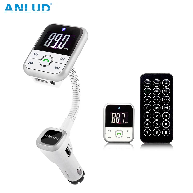 

ANLUD Handsfree Bluetooth Car Kit Car MP3 Audio Player Bluetooth FM Transmitter Wireless FM Modulator LCD Display USB Charger
