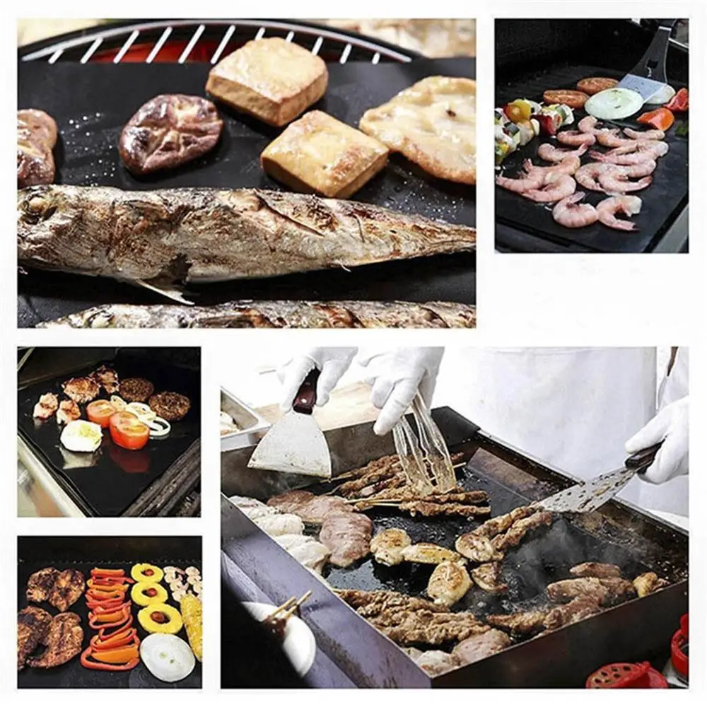 5pcs 40 33CM GRILL MAT BBQ Grill Mesh Mat Non Stick Sheet Liner Reusable Teflon Barbecue 1 5pcs 40 33CM GRILL MAT BBQ Grill Mesh Mat Non Stick Sheet Liner Reusable Teflon Barbecue 2