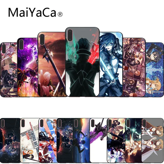 MaiYaCa Sword Art Online Топ детализированный 1 кулер для iPhone 5S 6S 7 8 Plus X XR XS MAX черный мягкий