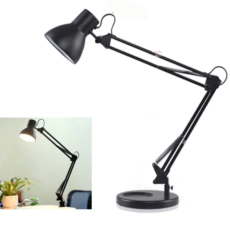 

E27 LED learning eyes folded European and American style work lamp simple bedside long arm office student reading clip lamp