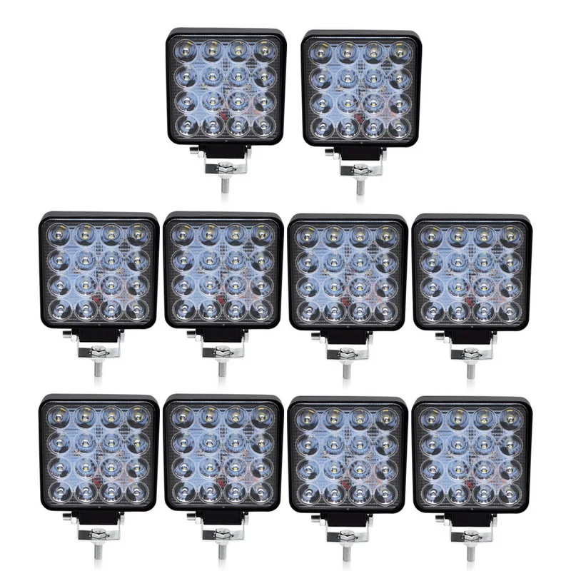 

Safego 10 pcs LED Work Light 48W Slim Offroad Spot Beam Car Driving Lamp 12v 24v Fog For Jeep ATV UAZ SUV 4WD 4x4 Truck Tractor