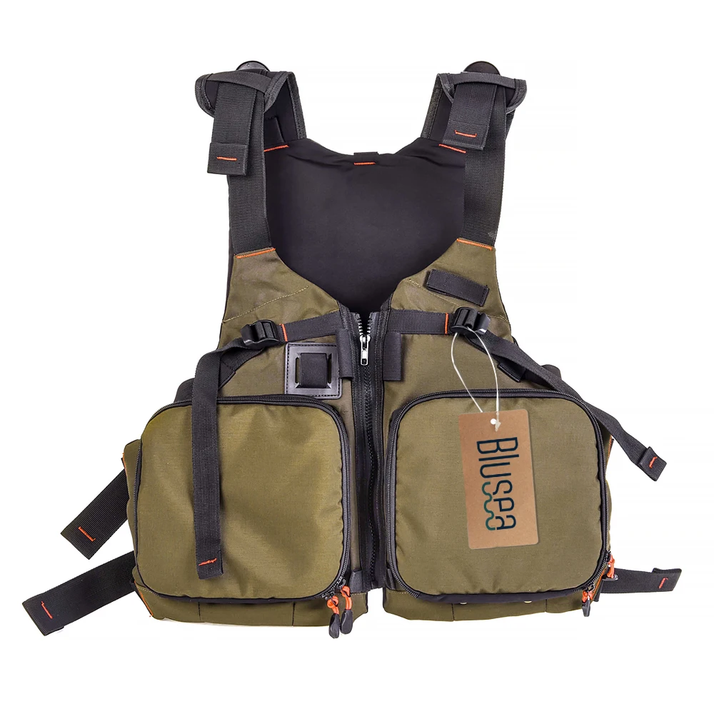 Blusea Fly Fishing Life Vest Pack Breathable Fishing Jacket Safety