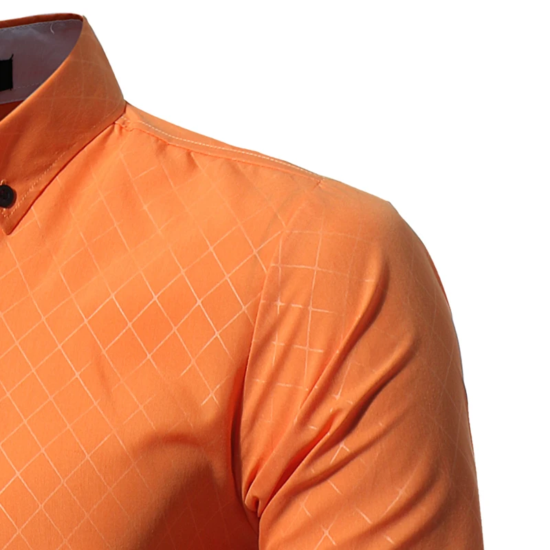 Новые осенние модные брендовые Для мужчин одежда Slim Fit рубашка с длинными