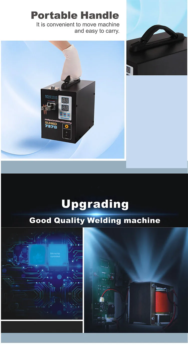 737G Battery Spot welder 1.5kw LED light Spot Welding Machine for 18650 battery pack welding precision pulse spot welders