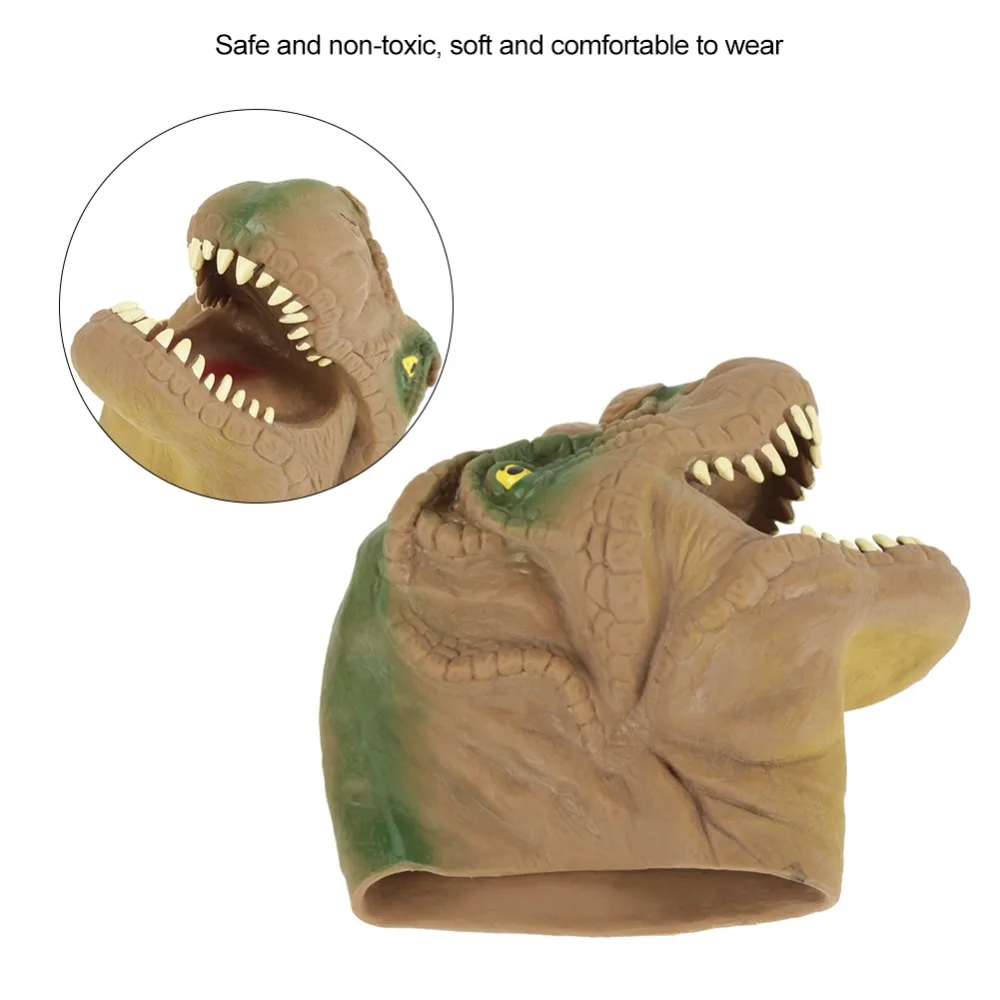 Мягкая коричневая рука динозавра Кукольная голова животного тираннозавр рекс ручная кукольная фигурка игрушки перчатки детская игрушка