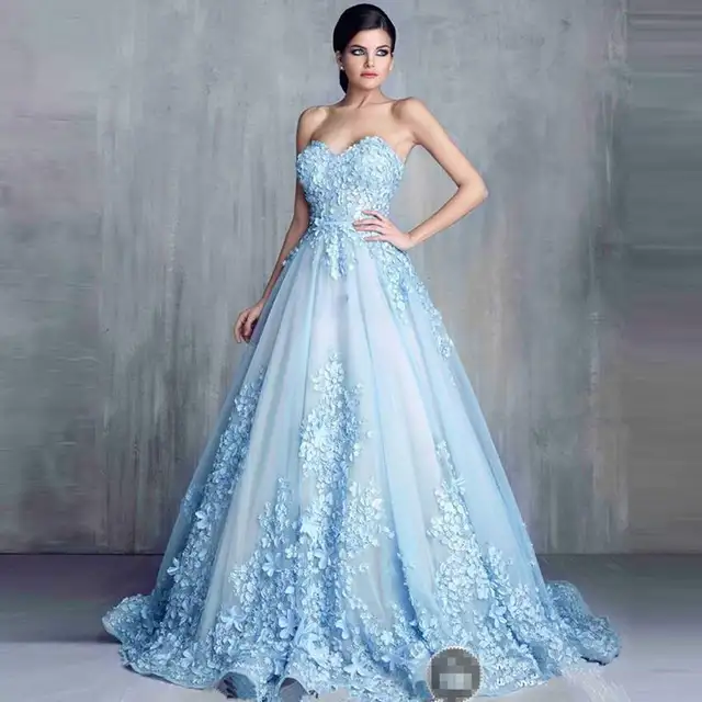 long light blue gown