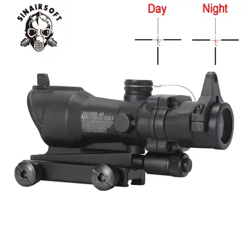 

Tactical ACOG 4x32 Optical Sight with 11mm 20mm Picatinny Rail Mount Base For Rifles Scope Hunting Shooting