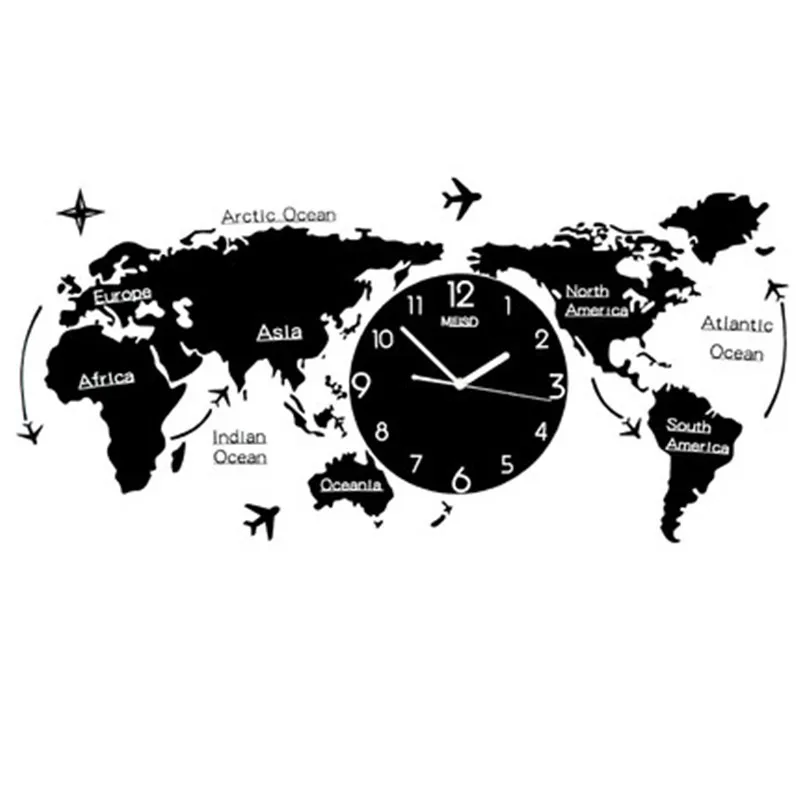 

Creative clock wall clock, modern minimalist world map wall clock, personalized home clock