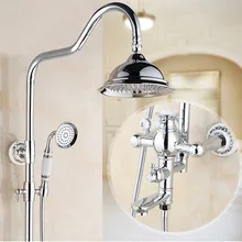 Роскошная ванна водопад смеситель для душа серебряные душевые наборы хром посыпать ретро костюм резная ручная душевая головка смеситель для ванны
