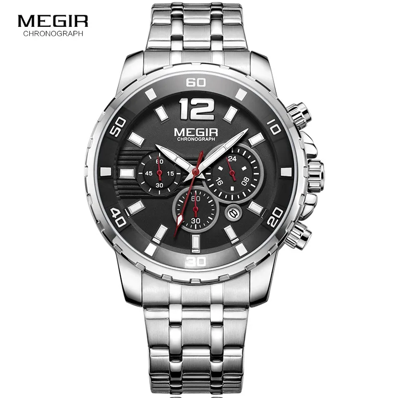 Мужские Аналоговые кварцевые часы с хронографом водонепроницаемые|wristwatch for
