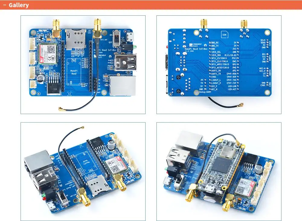 RealQvol Friendlyarm IoT-2G несущая плата для NanoPi Duo2 GSM/GPRS+ WiFi SIM800C