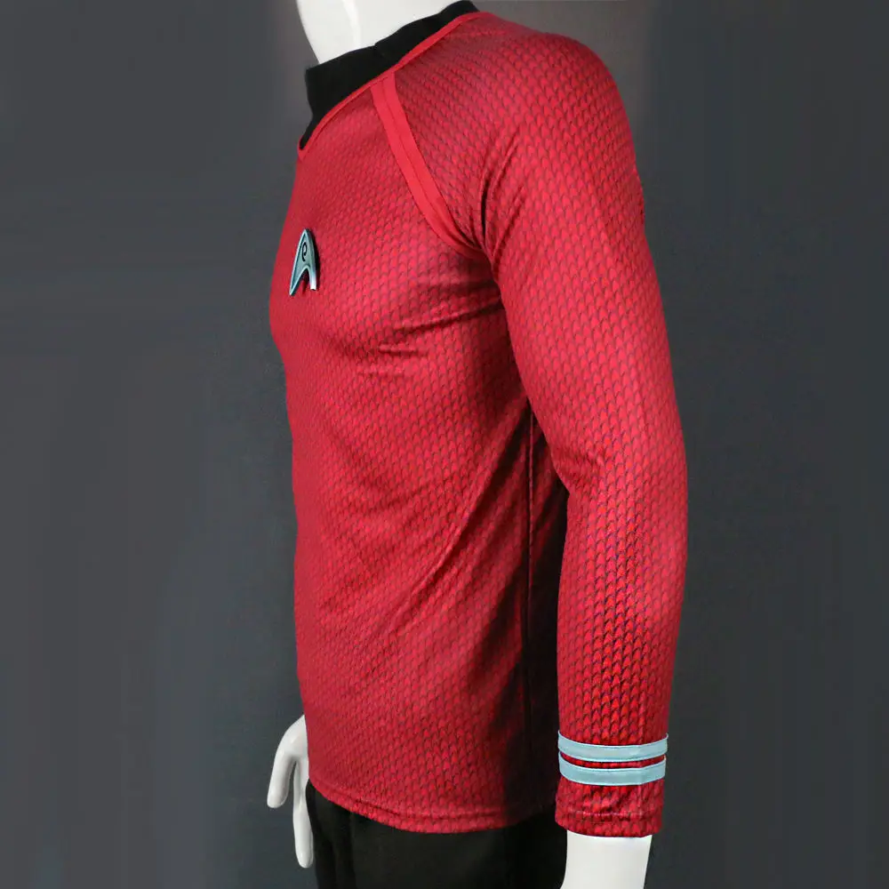 Startreks в темноте капитан Кирк костюм для косплея форме рубашки красная версия