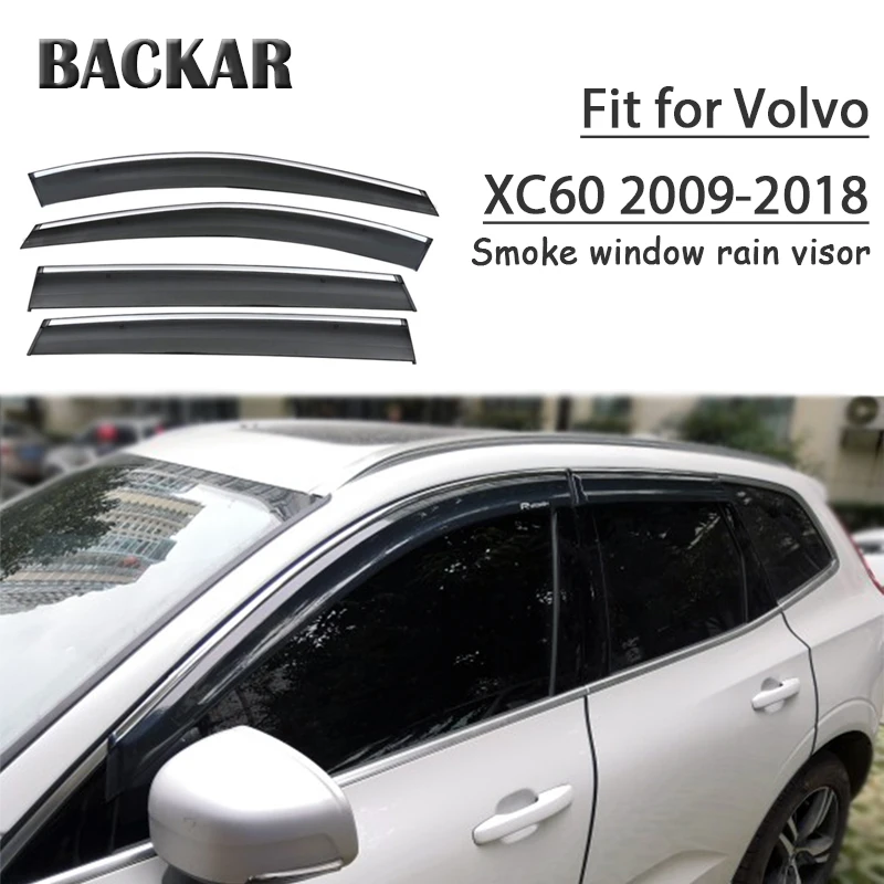 

Backar Car Smoke Window Sun Rain Visor Guard Car Windows Rain Wind Sun Shield Deflector Visor Trim For Volvo XC60 2018 2017-2009