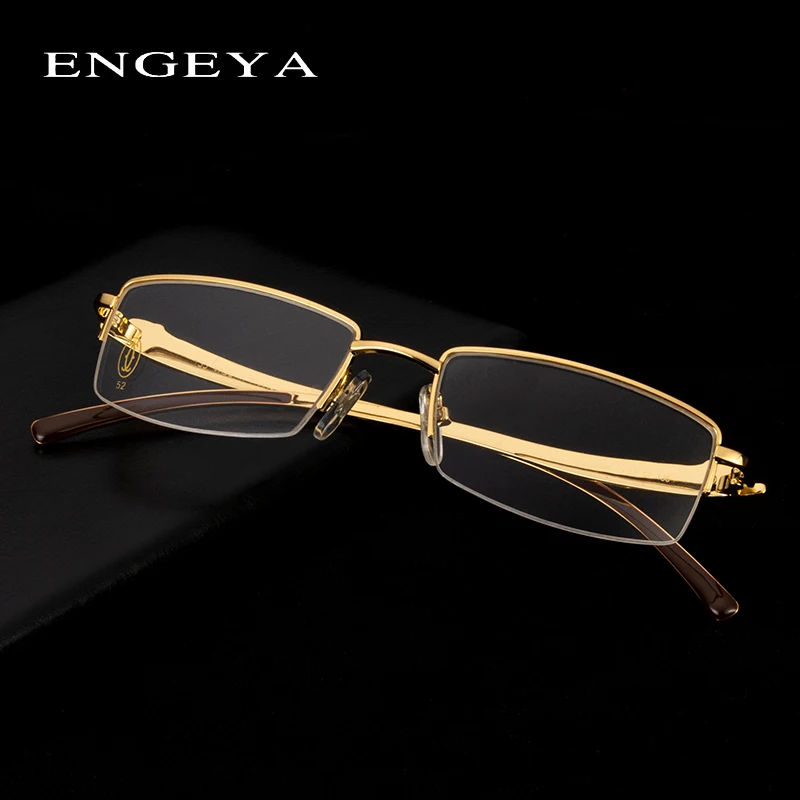

Metal Glasses Men Brand Designer Clear Optical Square Retro Vintage Prescription Eyewear Frame for Myopia Leopard Design#5102337