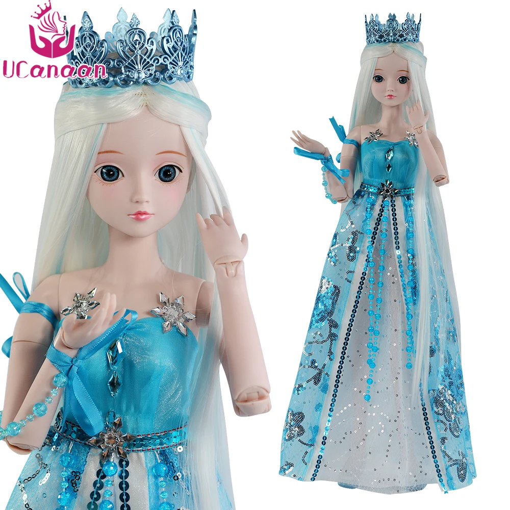 

Ucanaan 1/3 Large BJD/SD Doll Ice Princess High Quality Body Joints Moveable Advanced Cosplay Doll Offer Make Up And Clothes