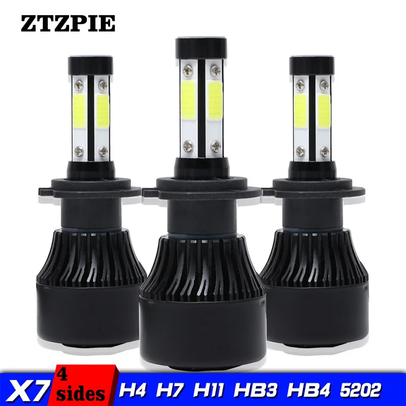 

ZTZPIE 8000LM 72W 9012 H16 9005 H8 Turbo LED headlights Car Highlights with 4 Sides LED Lights 360 H4 H7 H11 Front Headlight