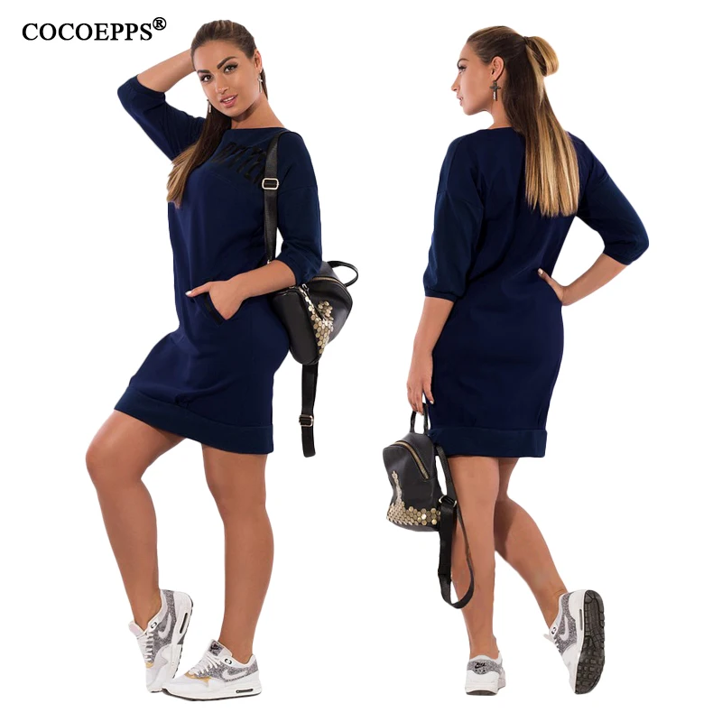 CACNCUT 5XL 28XL осенне-зимнее женское платье большого размера с буквенным принтом повседневное Спортивное платье большого размера с карманами Vestidos