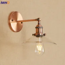 IWHD Лофт светодиодный светильник в скандинавском стиле ретро настенный светильник креативный Регулируемый Wandlamp стекло E27 4 Вт Домашнее освещение ванная комната свет светильник