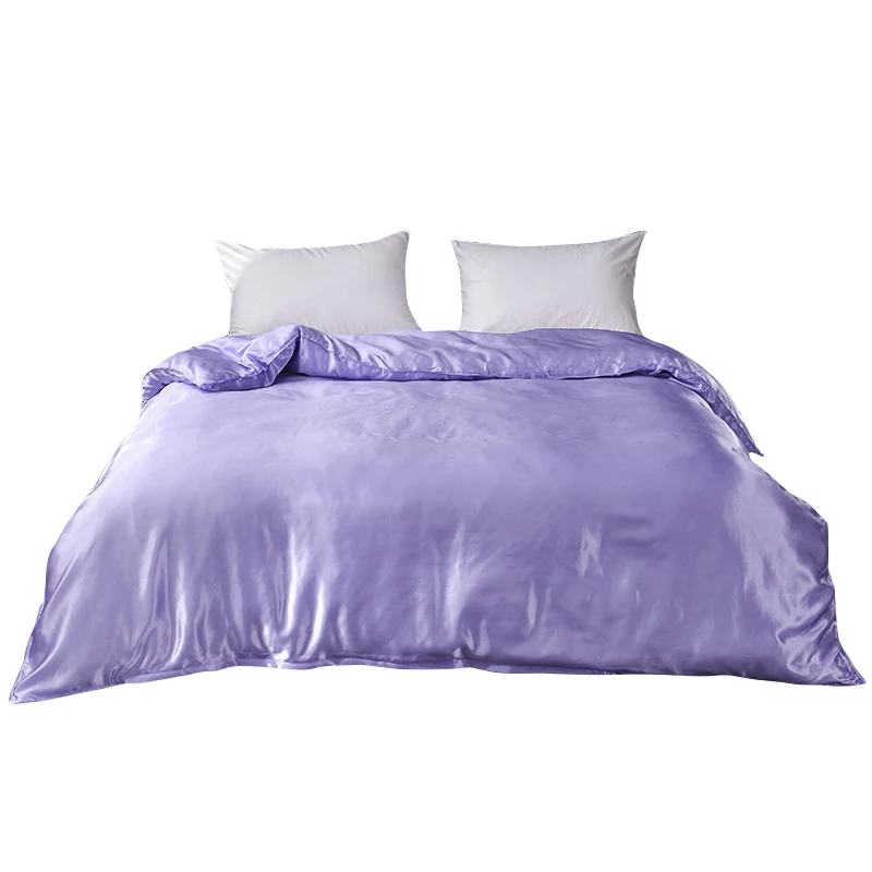 1pcs Ice Silk Duvet Cover Seamless Luxury Various styles queen king quilt Cover free shipping