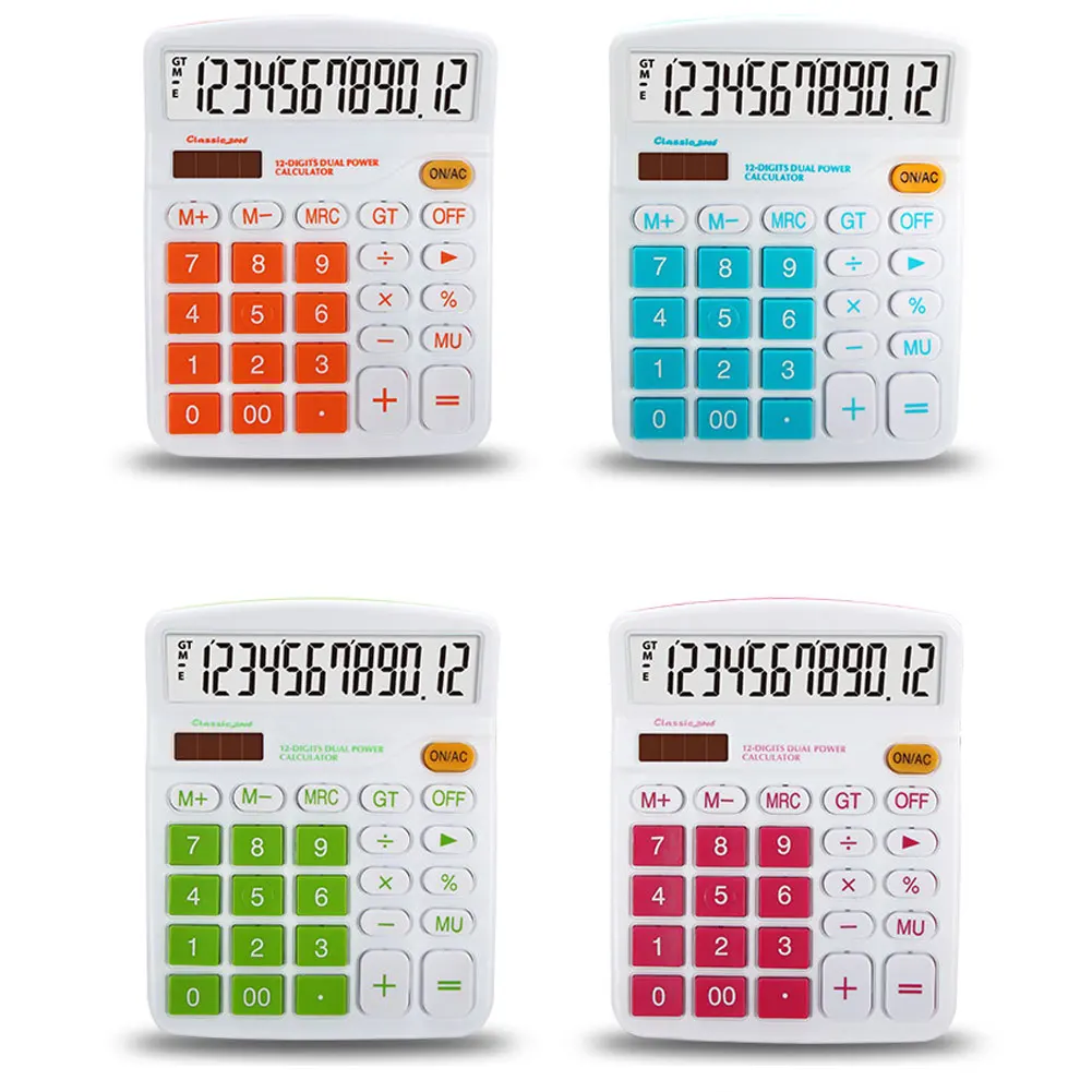 حار 12 أرقام حاسبة كبيرة عرض بطارية الطاقة الشمسية المنزل مكتب المدرسة أداة