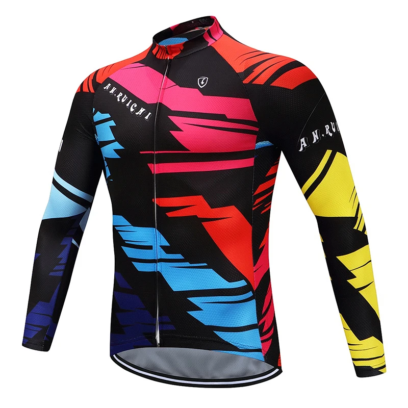 

Men Full Sleeve Cycling Jersey Contrast Color Slim Anti-sweat Quick Dry Bike Riding Jerseys Customized/Wholesale Service