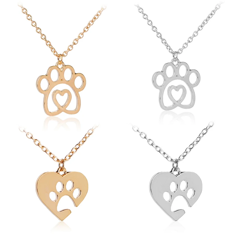 Ожерелье с кулоном в виде сердца лапой 5 видов|paw print|heart heartnecklace heart |
