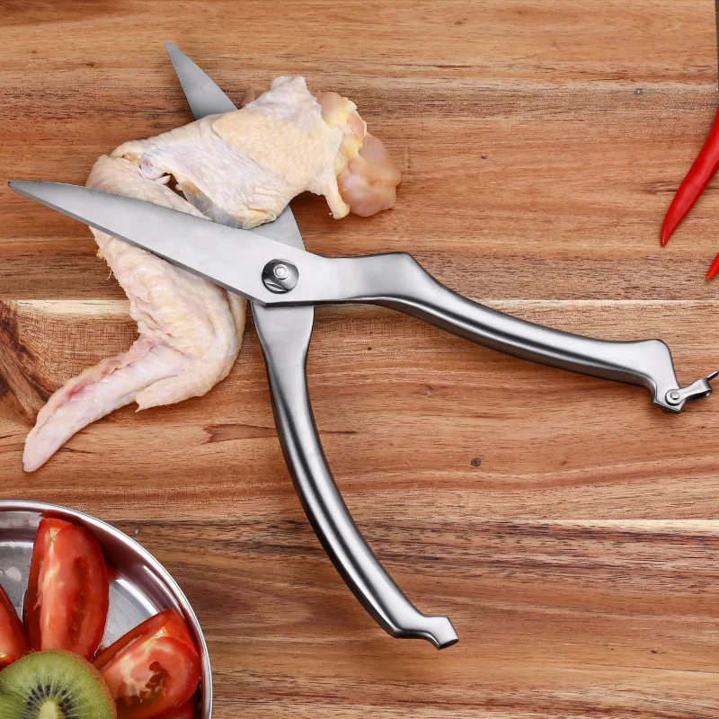

IVRICH Stainless Kitchen Scissor Chicken Bone Scissor SUS304 Stainless Kitchen Food Vegetable Clip KG001