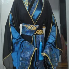 Новинка 1628, черный, синий мужской костюм, косплей, Hanfu для детей или студентов, мужской костюм