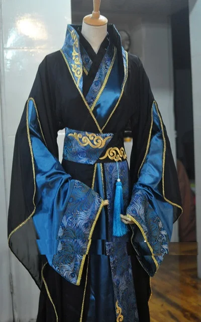 Мужской костюм ханьфу черный синий для косплея 1628|hanfu costume|costume hanfuhanfu cosplay |