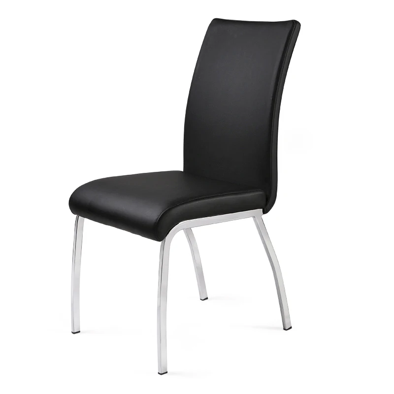 Современный простой бытовой обеденный стул Стальной Хромированный обеденный стул со спинкой черный белый pu кожаный металлический обеденный стул