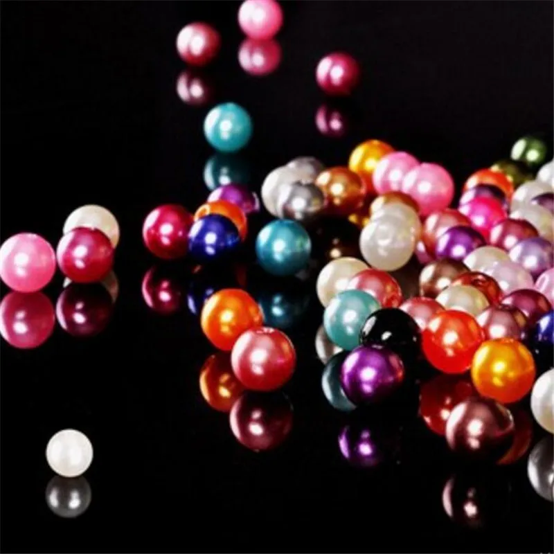 

3-12MM 200PCS Random Mix Size Various Colors Pearl DIY Hand Craft Round Glass Imitation Pearl Bead Garment Nail Art Decoration