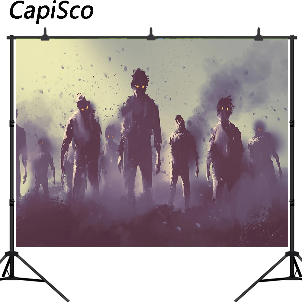 Capisco фотография Фон ужасные руины зомби пепел Хэллоуин тема задник фон для