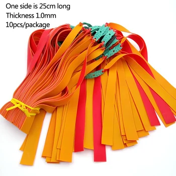 

10pcs SlingsPowerful Elastic Flat Rubber Band Practical Hunting Sports Natural Latex Catapult Kit Set Resilient Accessories