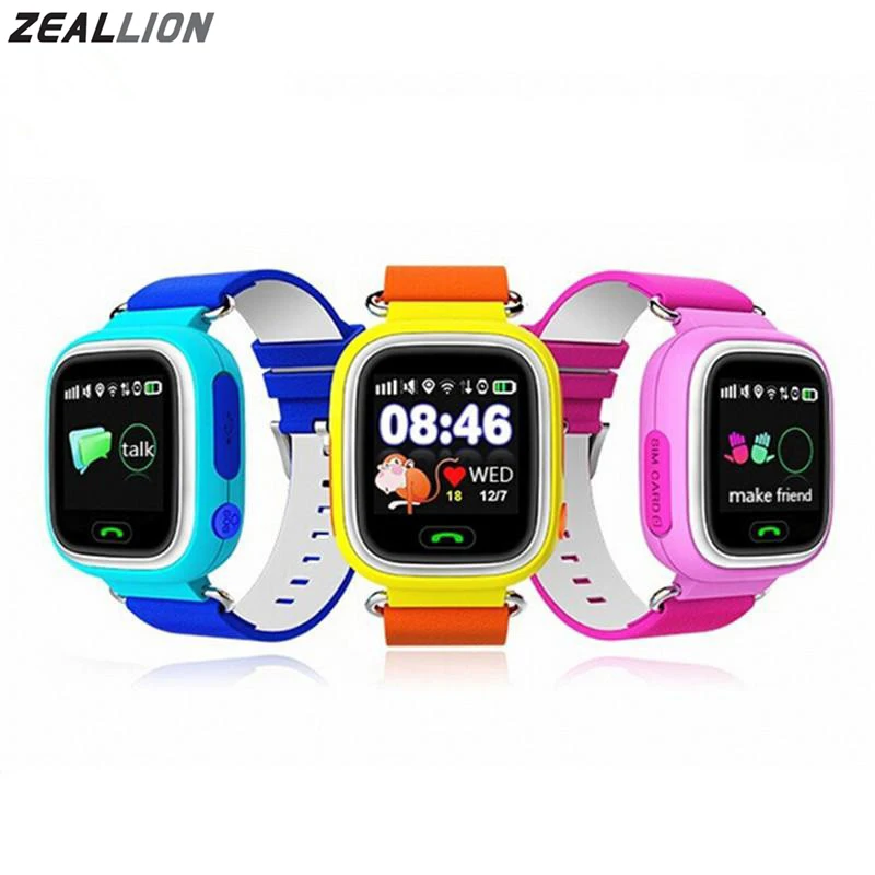  ZEALLION Smart Uhr Farbe Q90 Kind Baby Uhr Touchscreen SOS anruf Location Gerät GPS Tracker Verlore