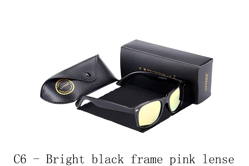 C6-Bright black frame pink lense