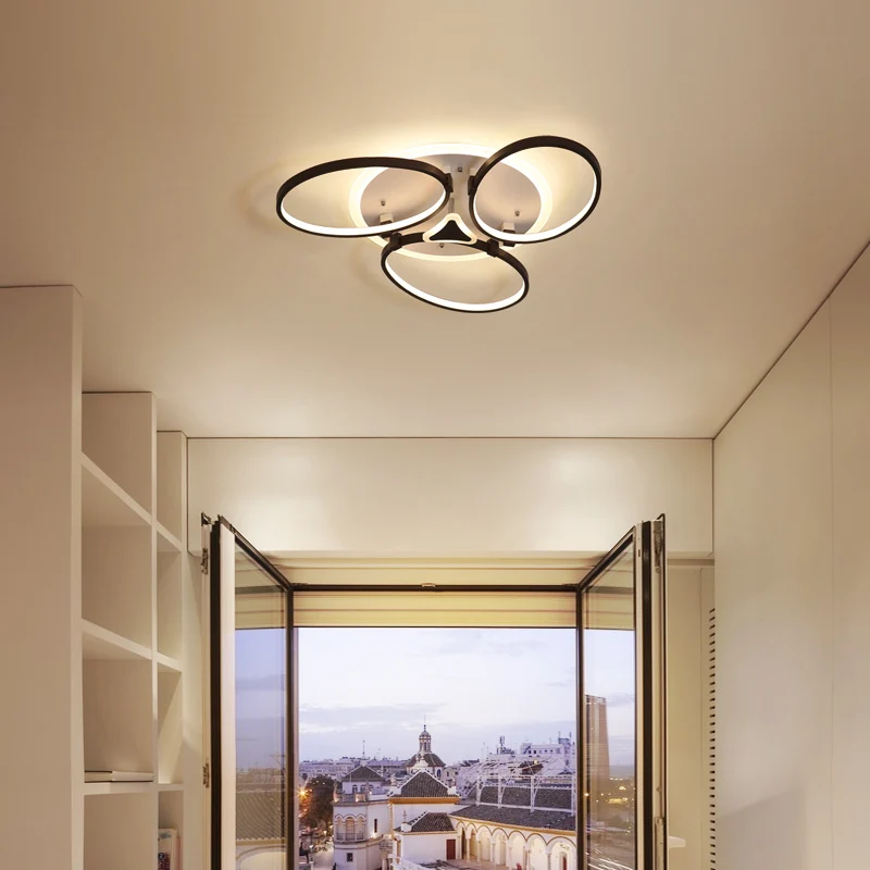 

Modern led Ceiling Lights for Living room Bedroom Round Aluminum circle rings lustra Avize Ceiling lamp