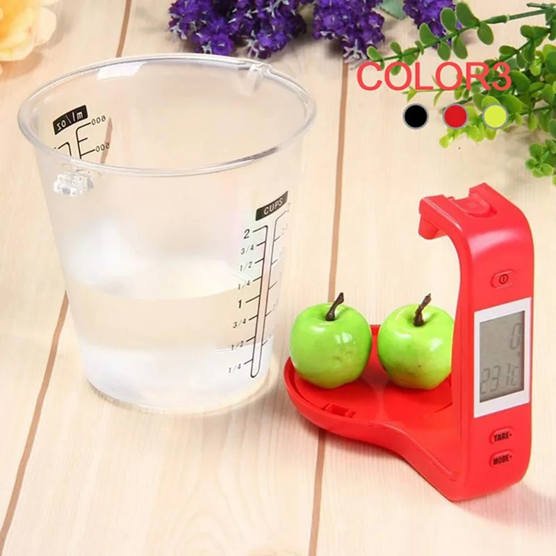 С ЖК-дисплеем, измерительный стакан, кухонные весы, цифровой стакан, весы, электронный инструмент, весы, измерительная чаша температуры