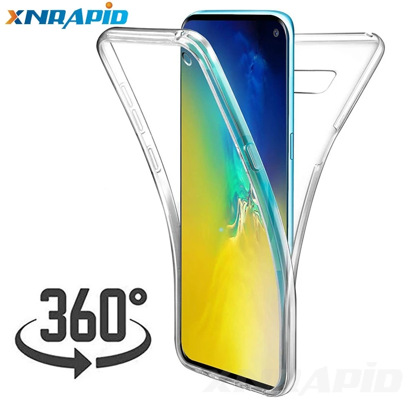 Для samsung Galaxy S10 S8 S9+ S10e Note 8 9 Передняя и задняя защитная крышка на 360 градусов мягкая прозрачная оболочка