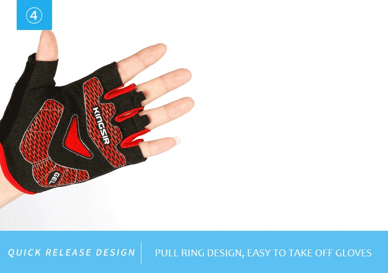 KINGSIR, летние дышащие велосипедные перчатки для мужчин и женщин, велосипедные перчатки для горного велосипеда, перчатки для шоссейного велосипеда, нескользящие спортивные перчатки на полпальца, M, L, XL
