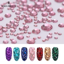 BORN PRETTY 1000 шт Стразы для ногтей разноцветная плоская подошва смешанный размер Декор маникюр Ноготь маникюрный-разные размеры художественные украшения аксессуары